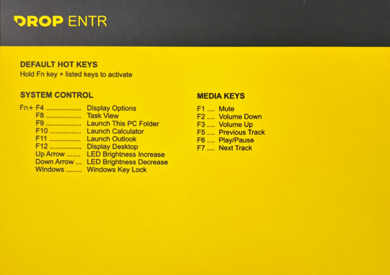 Drop Entr Keyboard | PDF