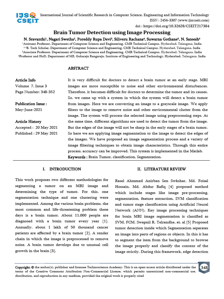 Brain Tumor Detection Using Image Processing | PDF | Support Vector ...