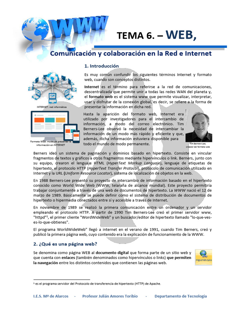 Apuntes Página Web | PDF | Red mundial | Internet y web