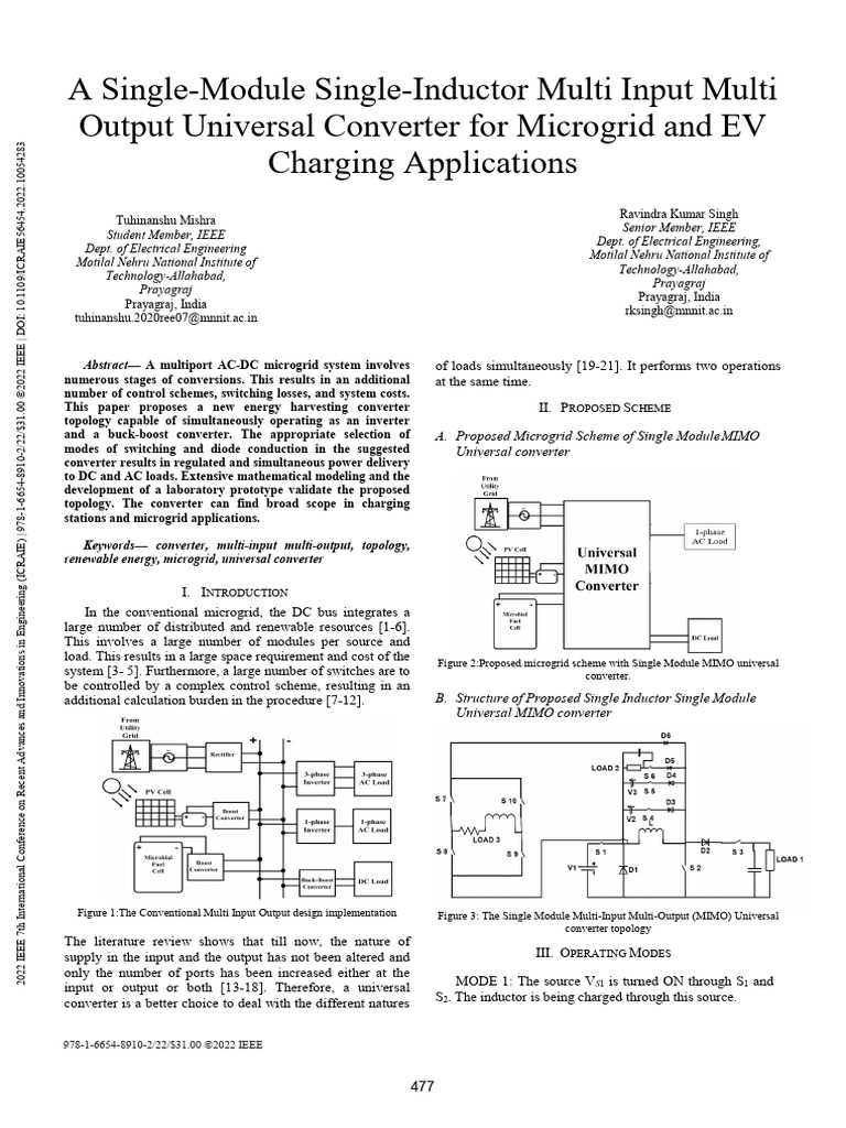 A Single-Module Single-Inductor Multi Input Multi Output Universal ...