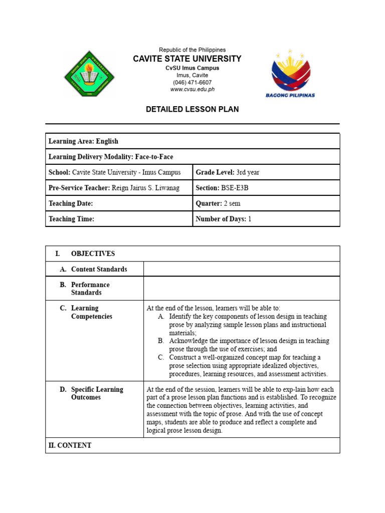 Lesson Plan - Literature | PDF | Reading Comprehension | Learning