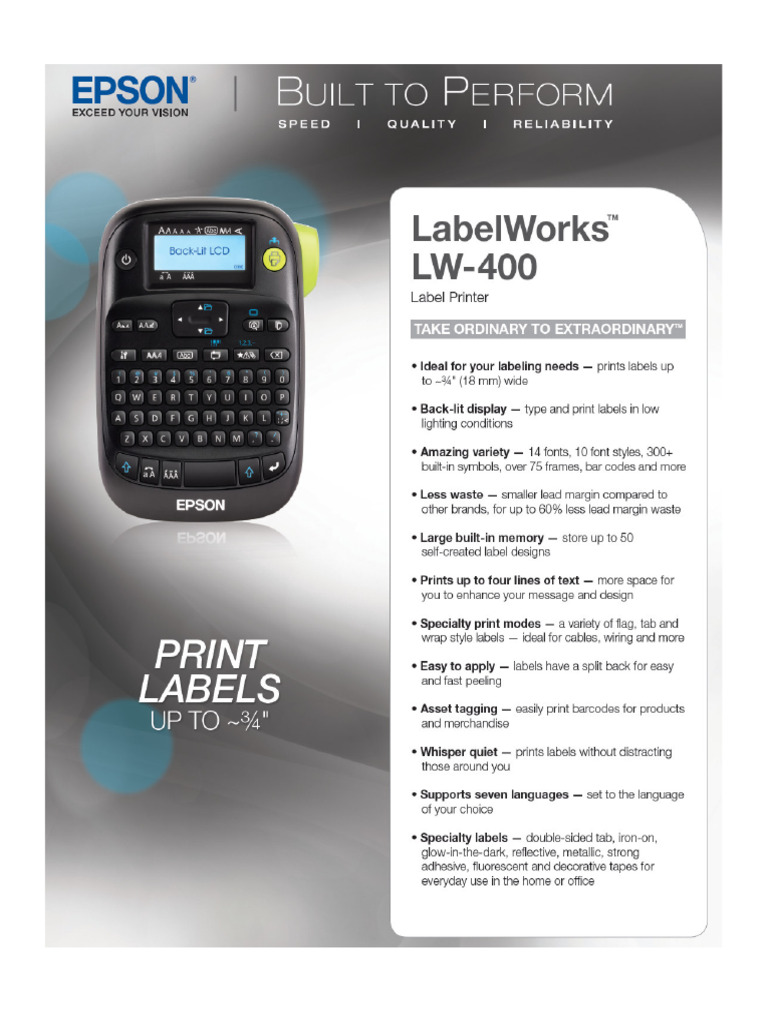 Epson Labelworks Lw-400 | PDF