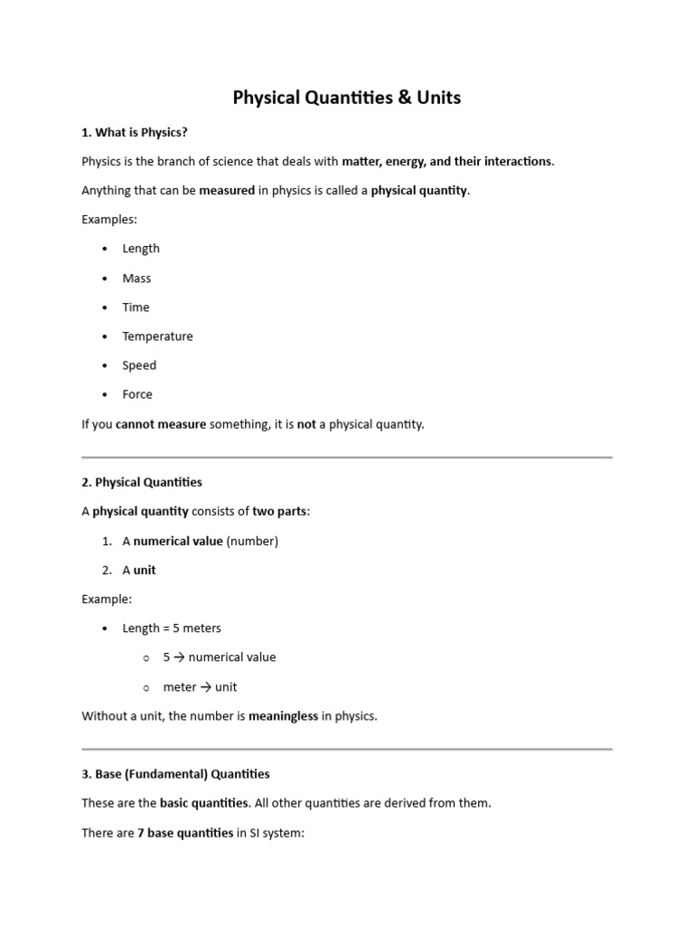 Physical Quantities | PDF | International System Of Units | Velocity