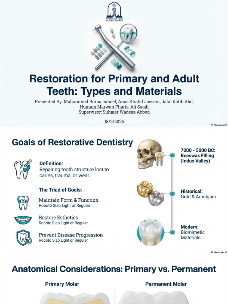 Restorative Dentistry Materials and Techniques | PDF