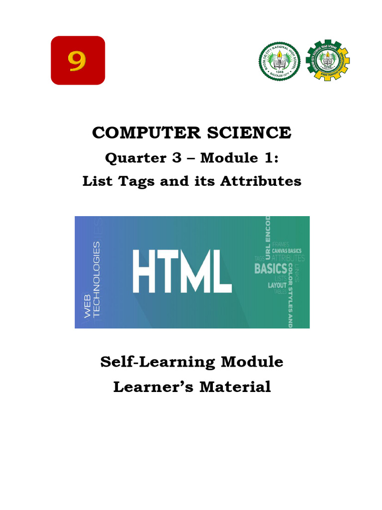 Grade 9 Q3 Module - Ordered - Unordered List | PDF | Html Element | Html