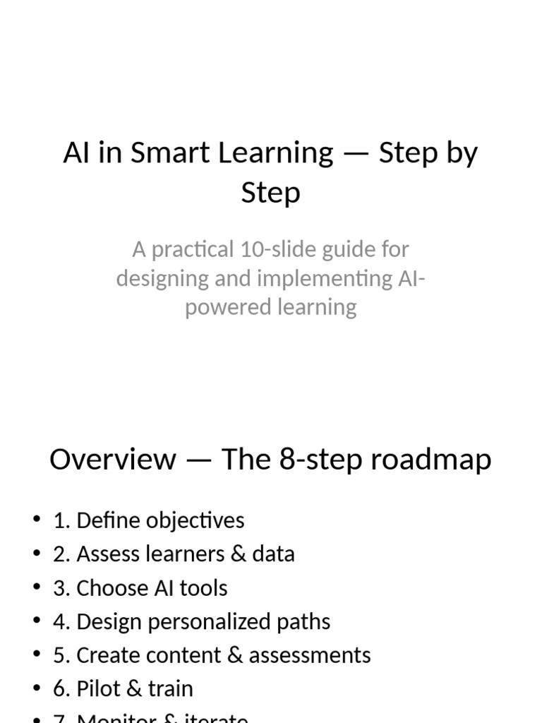 AI in Smart Learning Step by Step | PDF