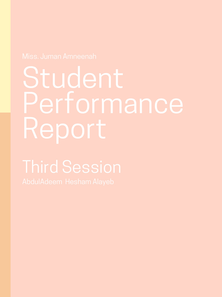 Student Performance Report 3 | PDF | Reading Comprehension | Neuroscience