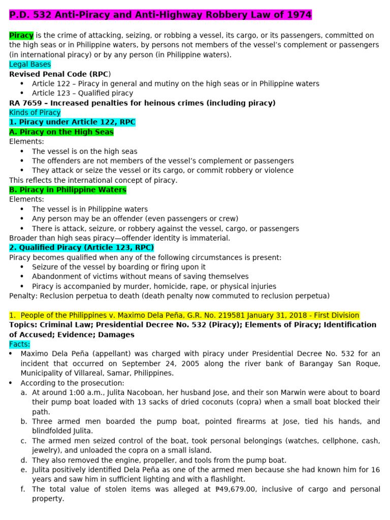 Criminal Law II Case Readings | PDF | Robbery | Aiding And Abetting