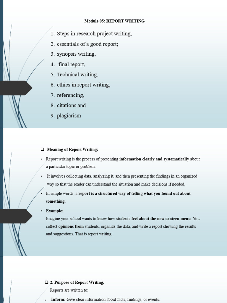 Module 5 Report Writing | PDF | Citation | Plagiarism