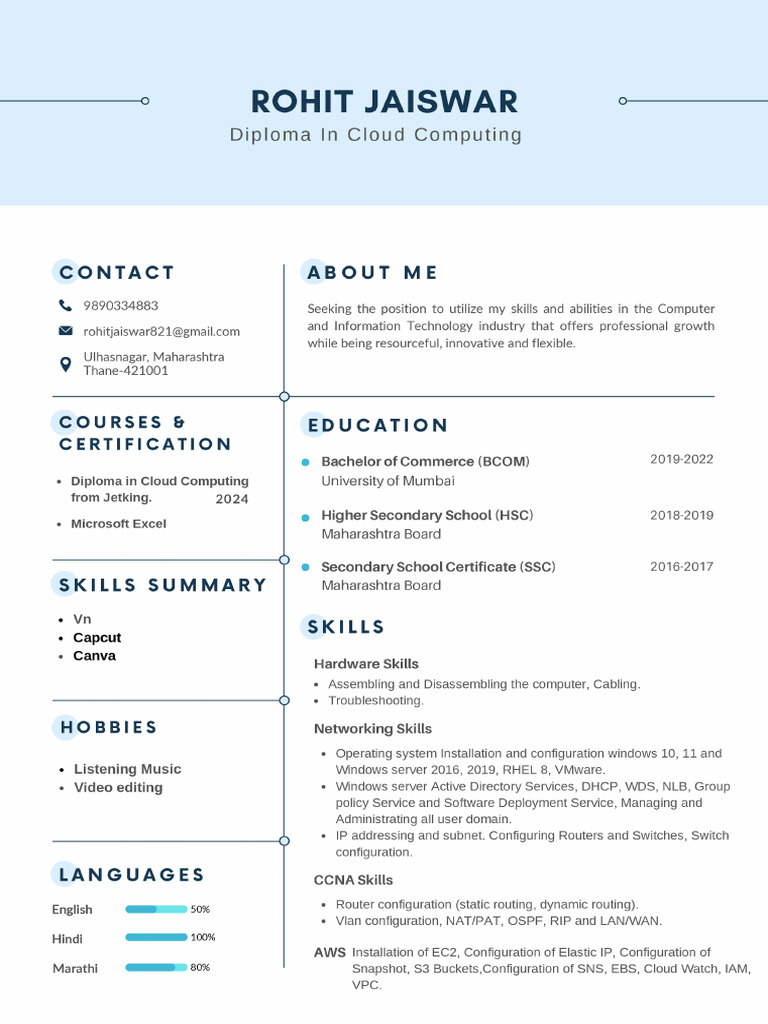 Rohit J CV PDF | PDF