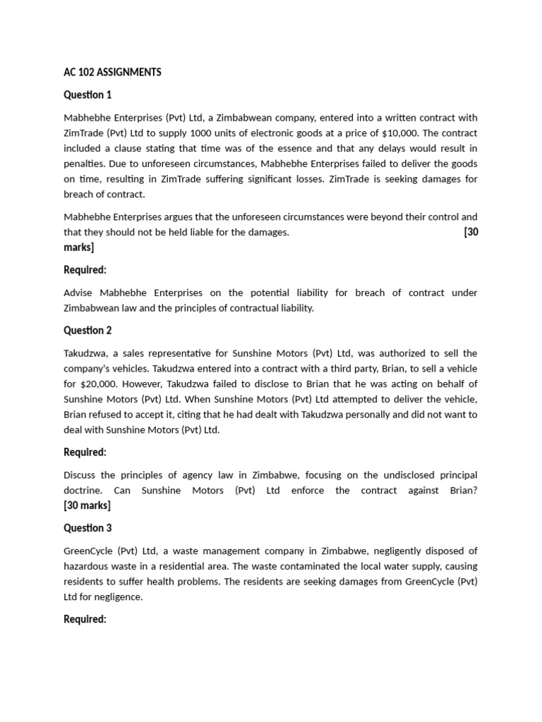 Ac 102 Assignments Aug 2025 | PDF