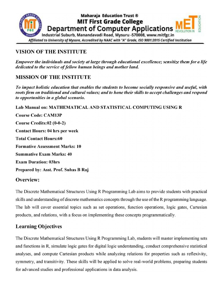 Mathematical and Statistical Computing Using R | PDF | Scientific ...