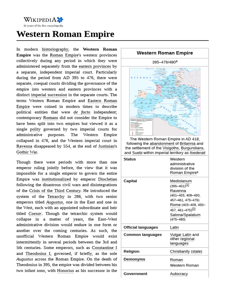 Western Roman Empire | PDF | Constantine The Great | Roman Empire