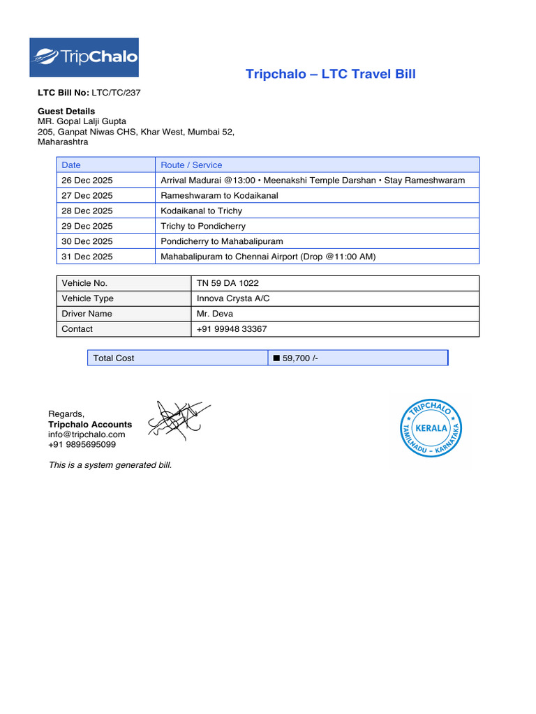 LTC Bill Gopal Lalji Gupta Final Logo Seal | PDF