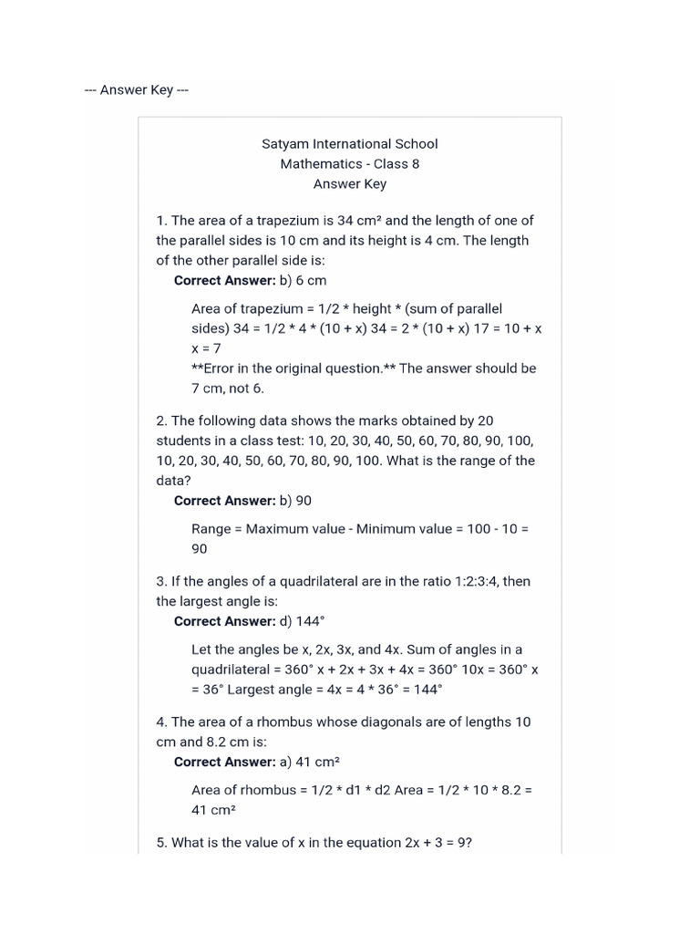 Answer Key | PDF