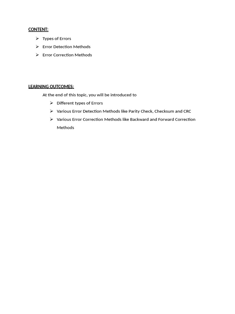 2.11 - Error Detection and Correction Techniques | PDF | Error ...