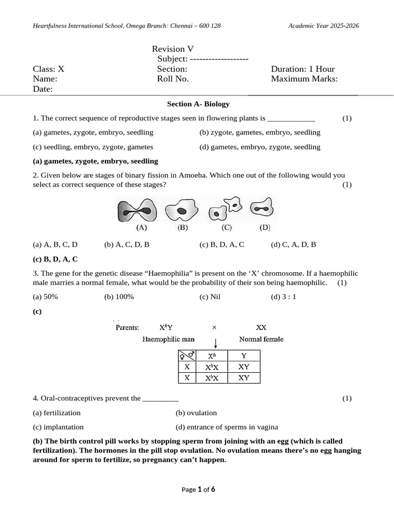 Gr. 10 Bio Rev. 5 - 2025-26 - Answer Key | PDF | Genotype | Dominance ...