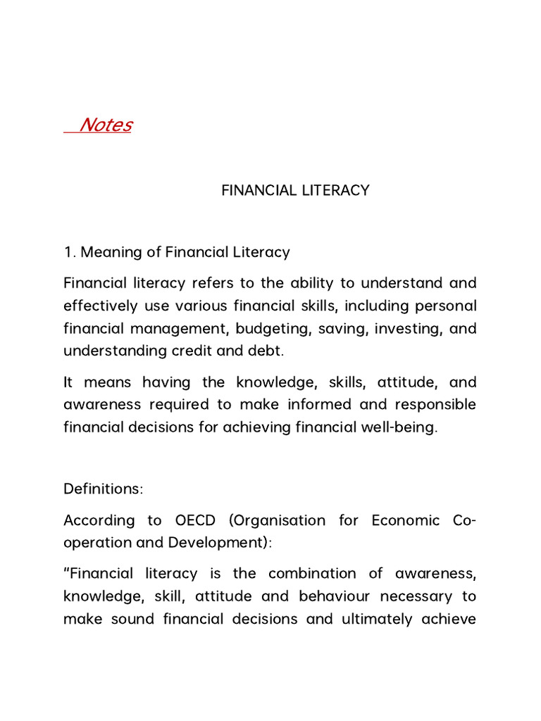 Skill Paper - Finance For Everyone Unit-I English and Hindi Notes | PDF ...