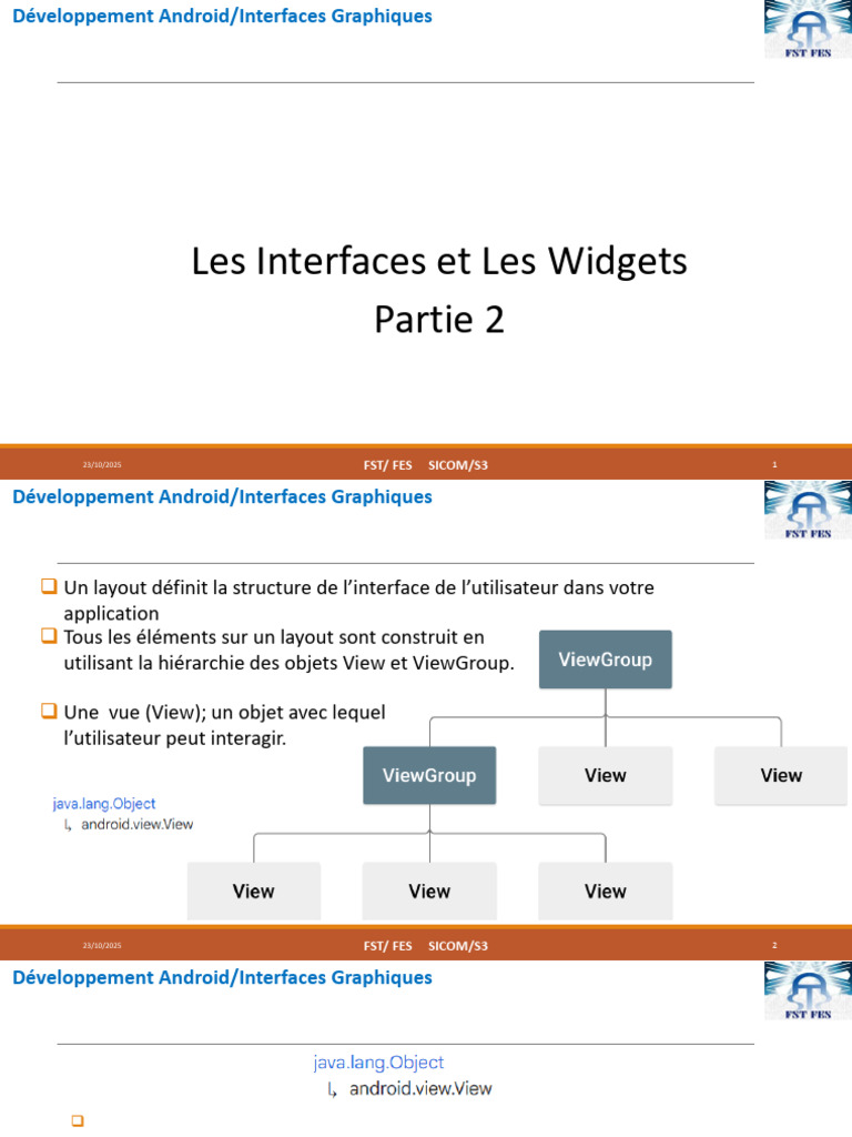 Interface Et Widgets Animation | PDF | Mise en page | Android (Système ...
