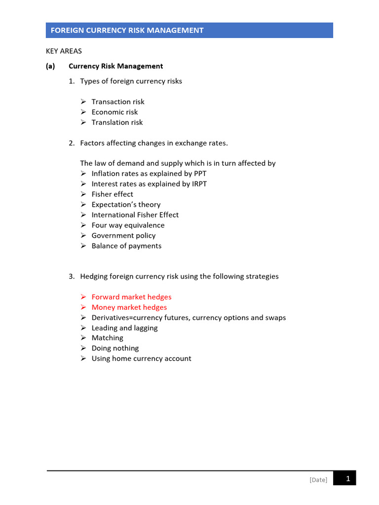 Lesson 16 Foreign Currency Risk Management - 2025 | PDF | Futures ...