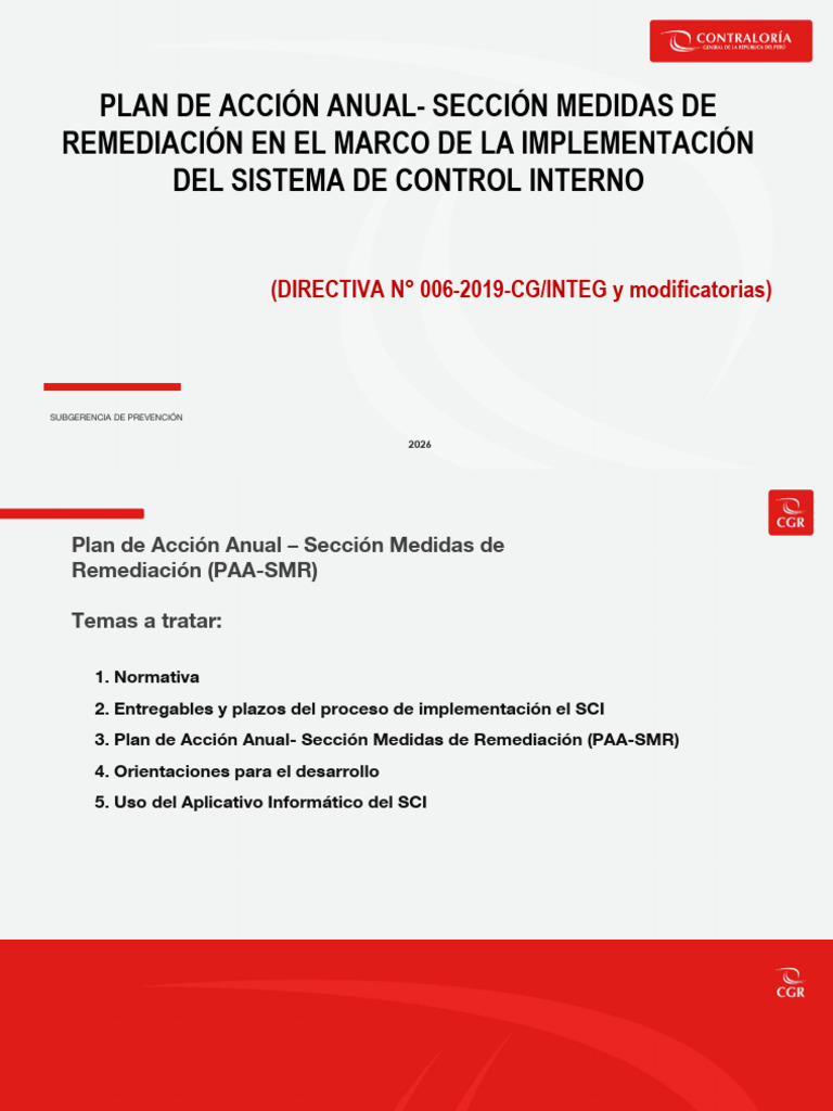 Plan de Accion Anual Seccion Medidas de Remediacion.05.02.2026. | PDF