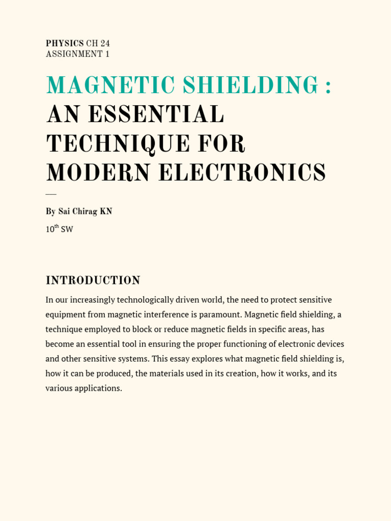 Essay | PDF | Magnetism | Electromagnetism