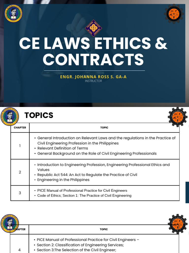 Ce Law Lec 1 | PDF | Integrity | Engineering