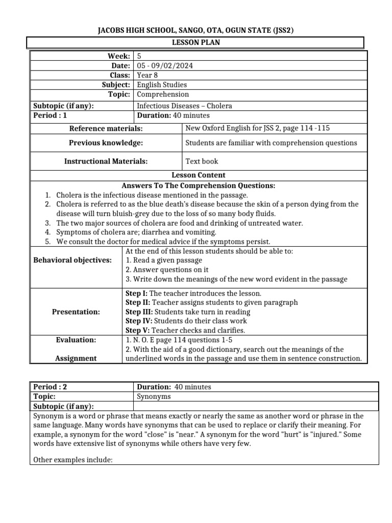 Yr 8 WK 5 | PDF