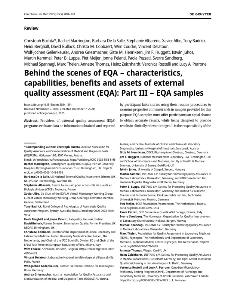 Part III - EQA Samples | PDF