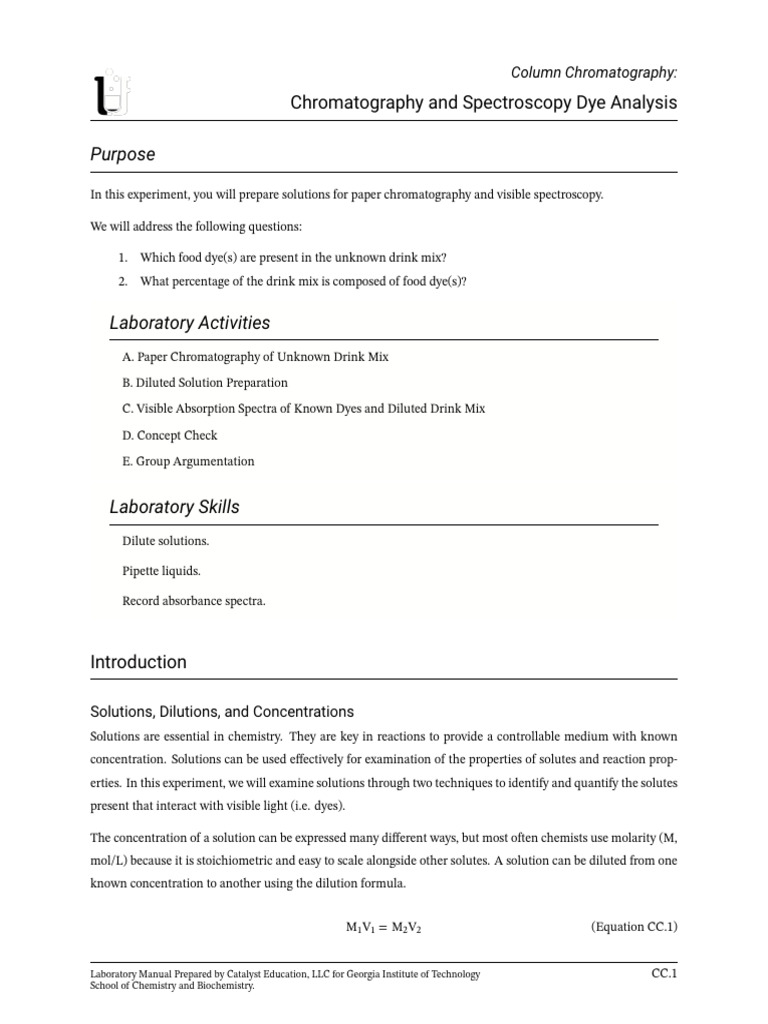 Lab 3 Lab Protocol | PDF | Absorption Spectroscopy | Absorbance