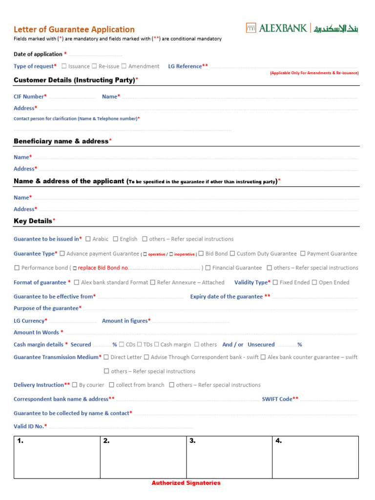 LG Application - Final - ALEX BANK | PDF | Expense | Indemnity