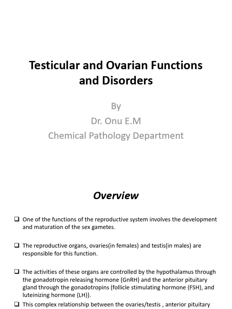 Testicular & Ovarian Functions and Disorders - 092029 | PDF | Menstrual ...