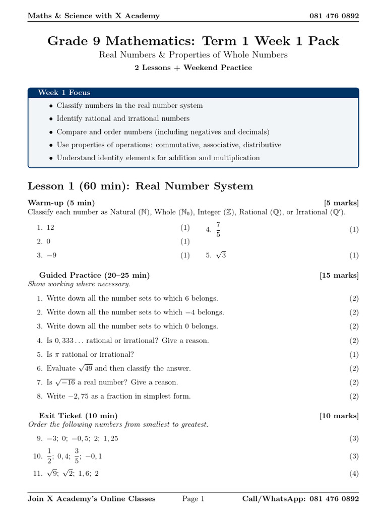 Grade 9 | PDF | Numbers | Multiplication