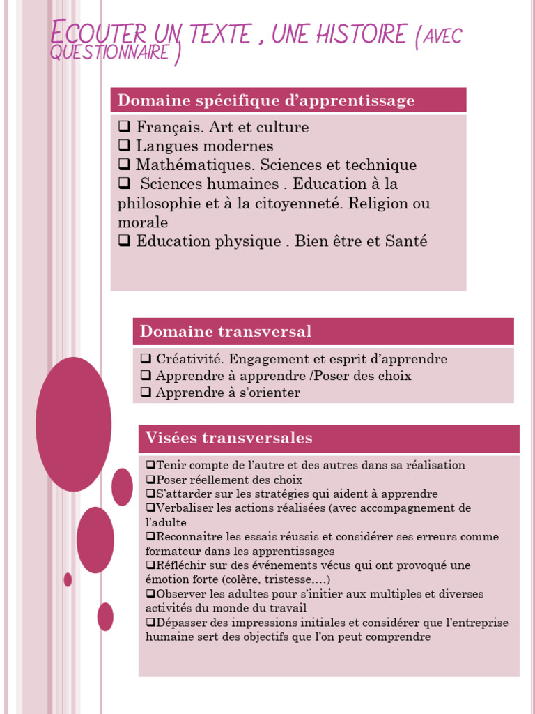 Savoir Écouter + Questionnaire P1 | PDF | Apprentissage | Sciences ...