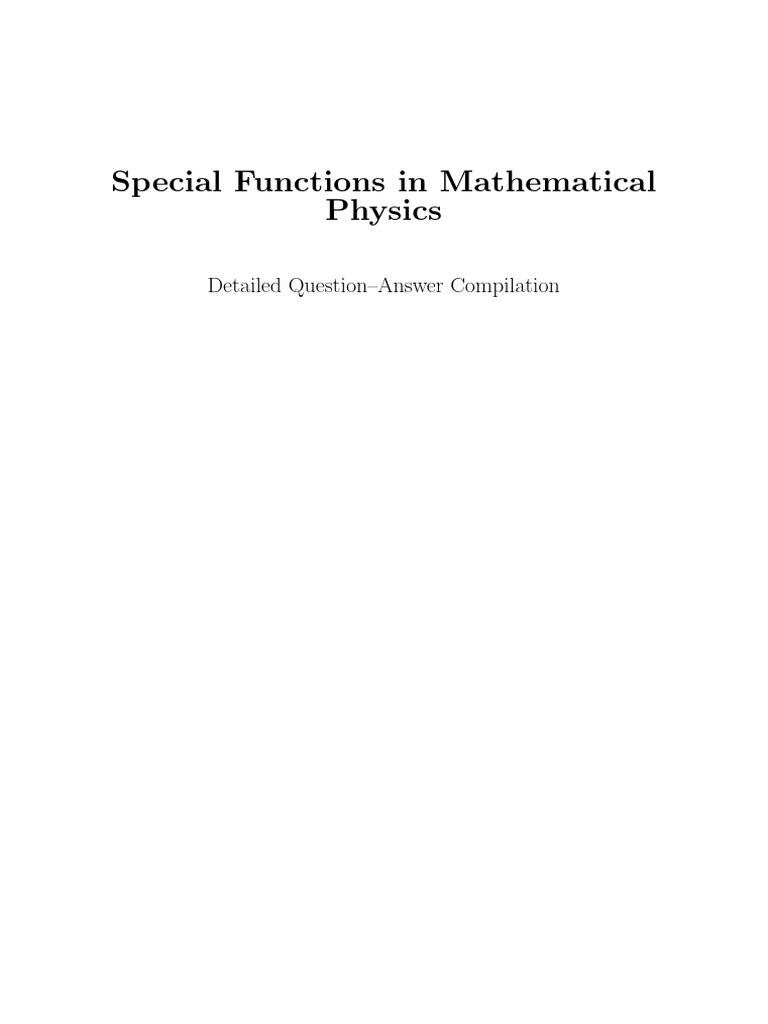 Special Functions | PDF