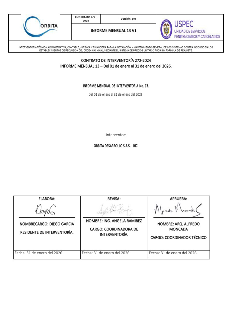Informe Mensual No.13 Del 01 de Enero Al 31 de Enero de 2026 | PDF ...