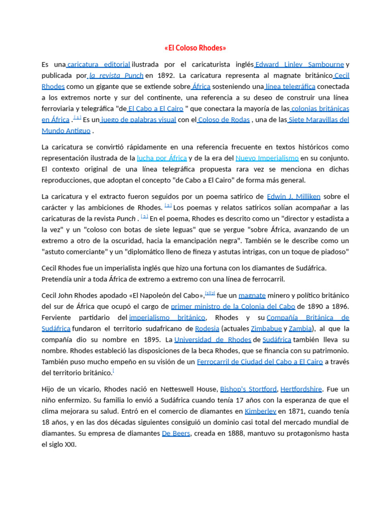 El Coloso Rhodes | PDF | Imperialismo | America latina