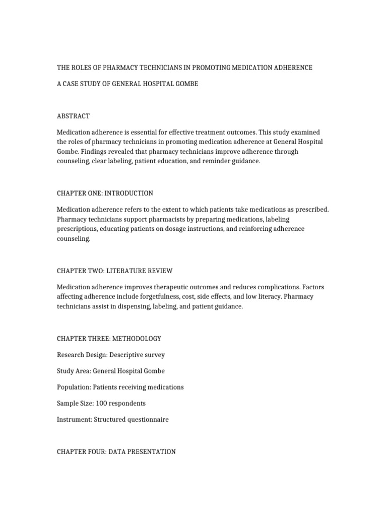 Medication Adherence Project | PDF