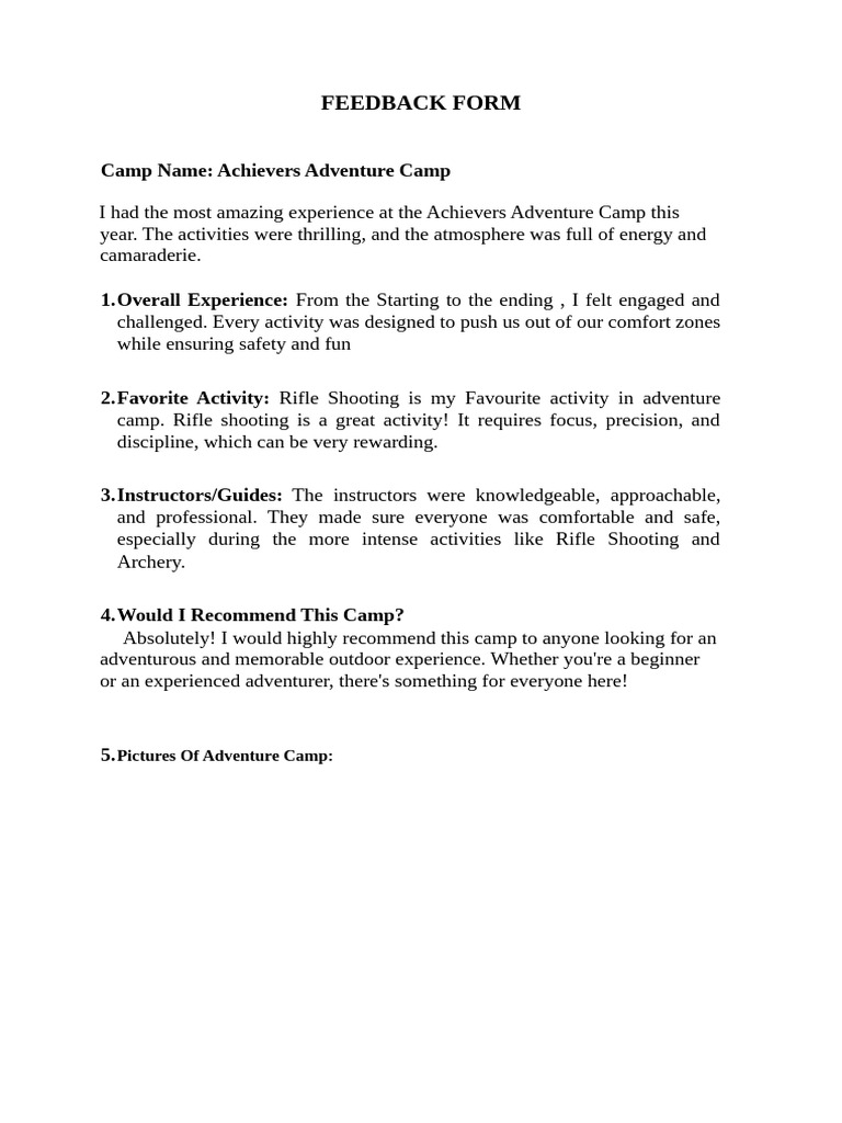Feedback Form Om M | PDF
