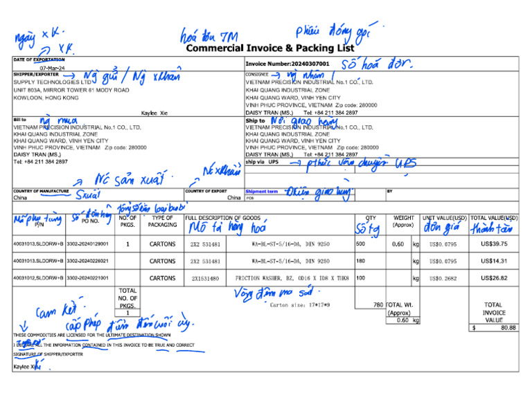 Invoice and Packinglist | PDF