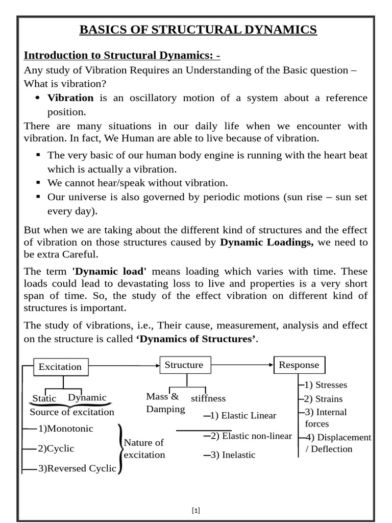 Module 1 - Basics of Structural Dynamics | PDF | Force | Elasticity ...