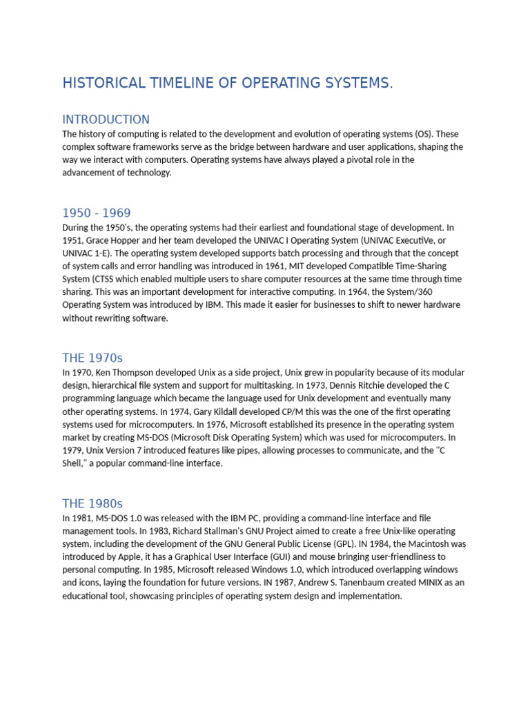 The Evolution of Operating Systems | PDF