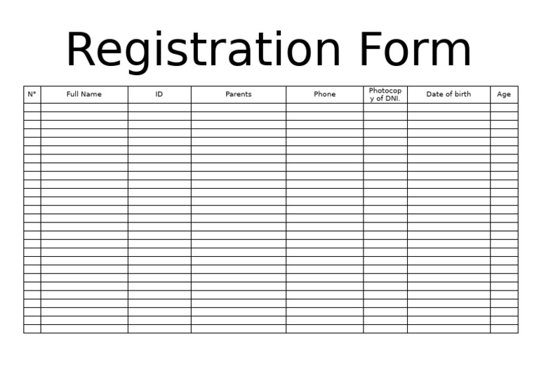 Registration Form | PDF