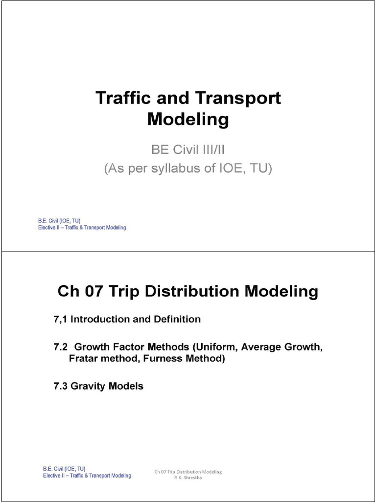 TM Ch07 Trip Distribution Modeling | PDF