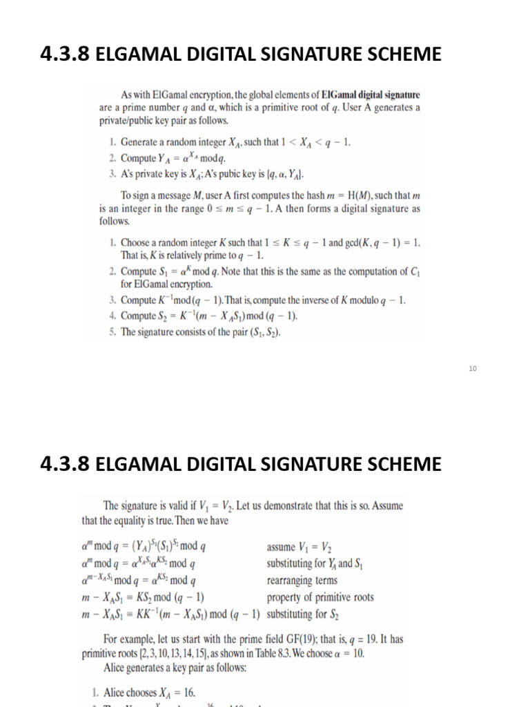Elgamal Digital Signature | PDF