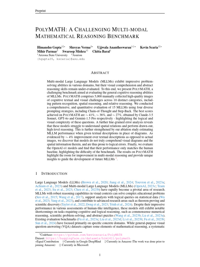 Polymath - A Challenging Multimodal Reasoning Benchmark | PDF | Reason ...