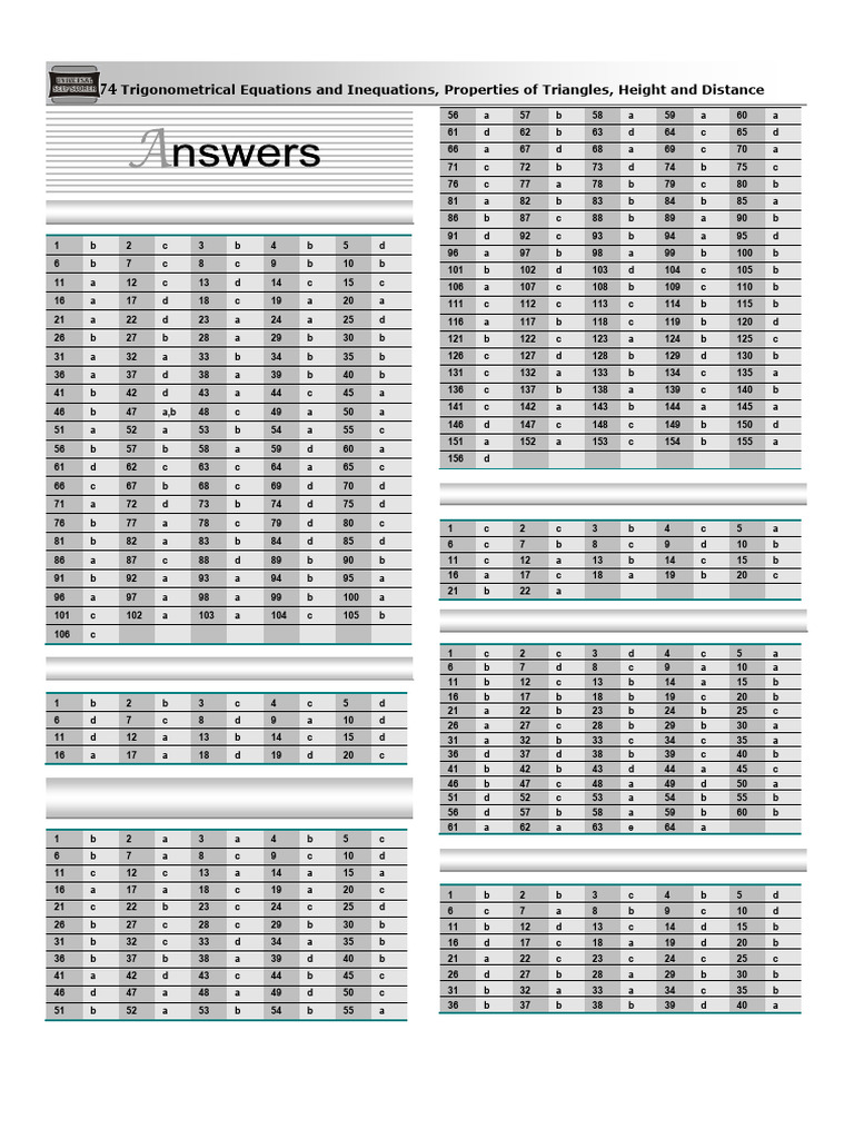 Trigono. Eph-Answersheet | PDF