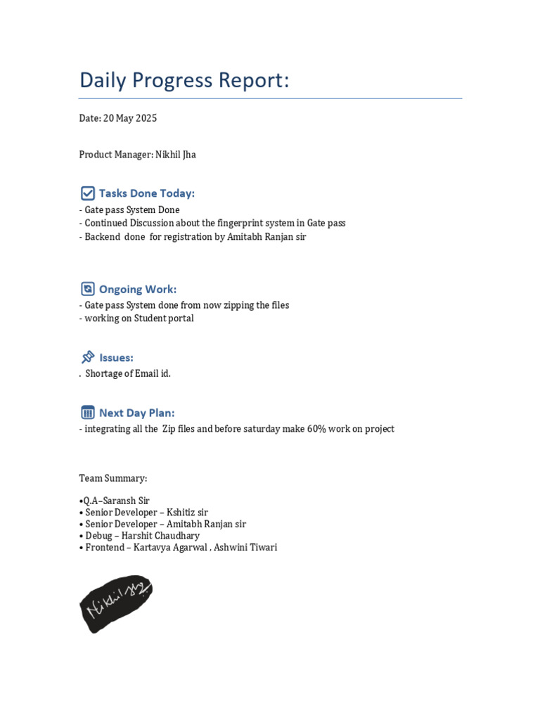 Daily Report | PDF