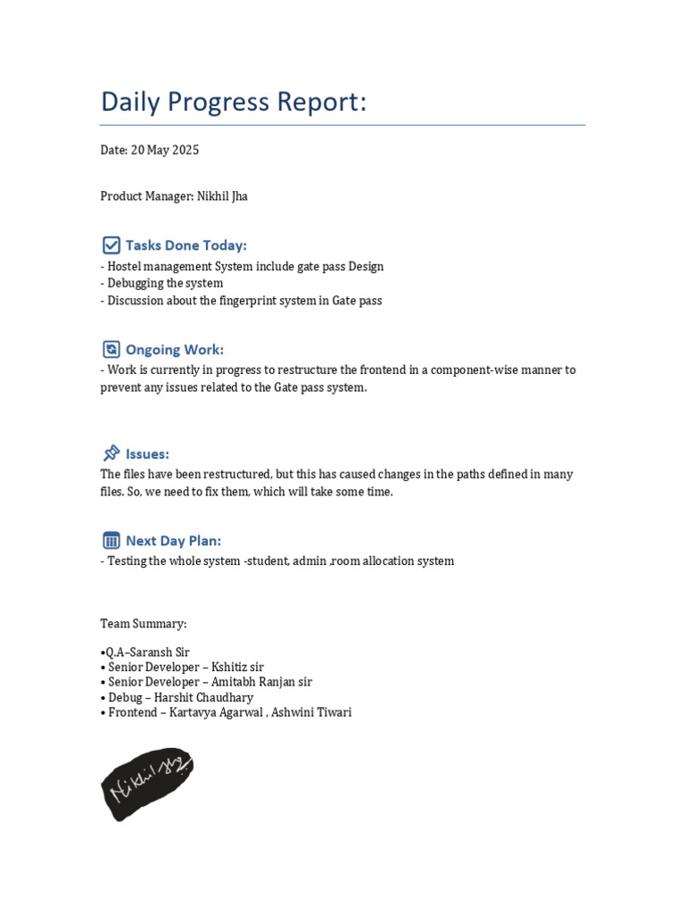 Daily Report | PDF