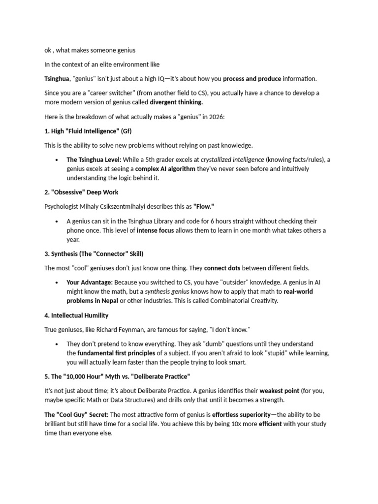 What Makes Some1 Genius | PDF | Artificial Intelligence | Intelligence ...